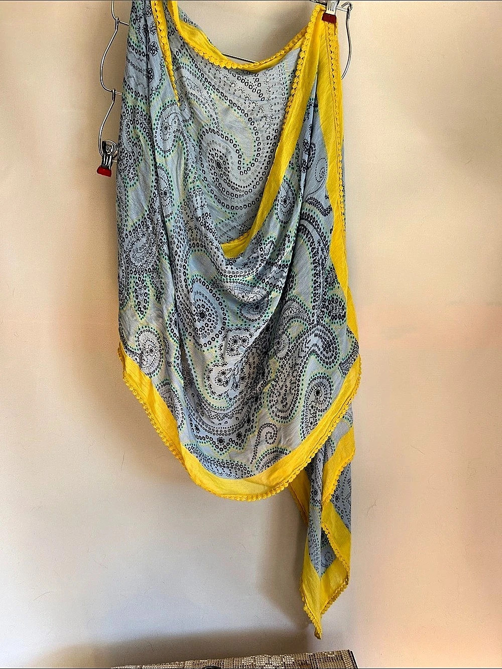 Talbots Paisley Yellow & Blue scarf/Sarong